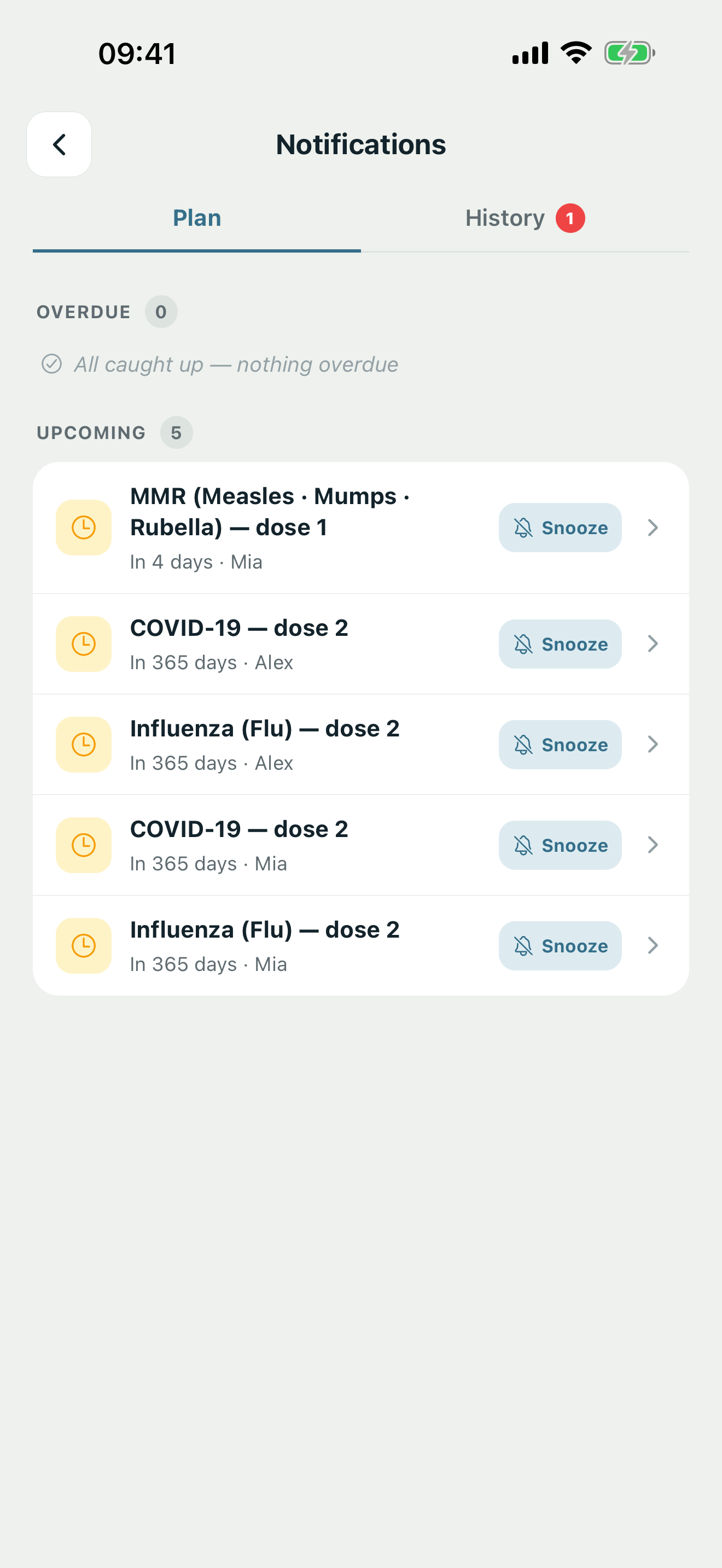 Notification settings with reminder timing and delivery preferences